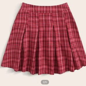 Red Pleated Skirt